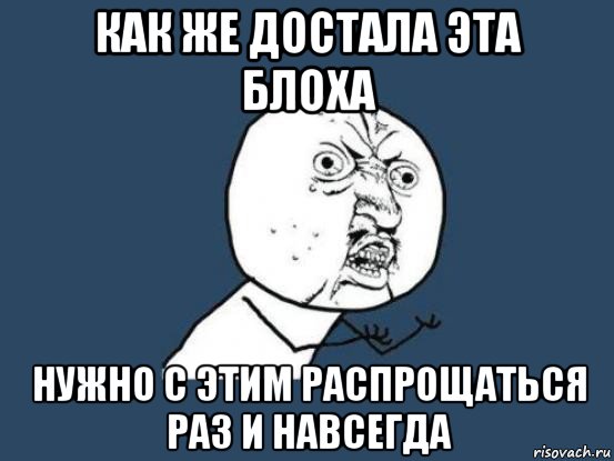 как же достала эта блоха нужно с этим распрощаться раз и навсегда, Мем Ну почему