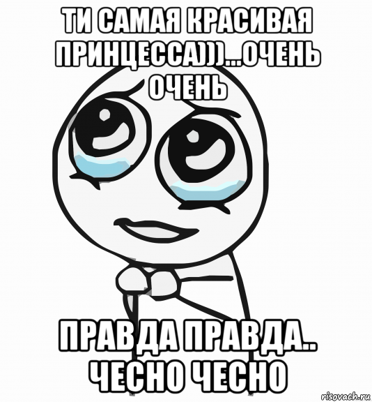 ти самая красивая принцесса)))...очень очень правда правда.. чесно чесно, Мем  ну пожалуйста (please)