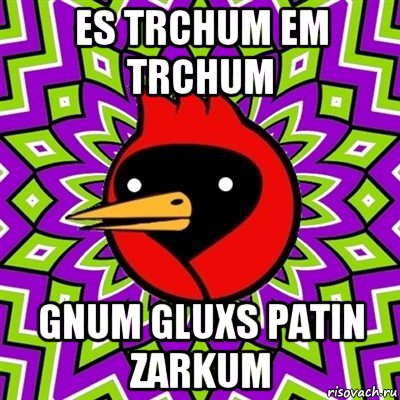 es trchum em trchum gnum gluxs patin zarkum, Мем Омская птица