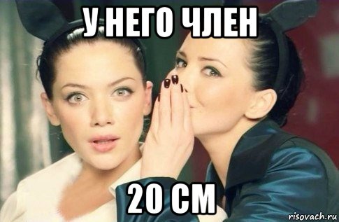 у него член 20 см, Мем  Он