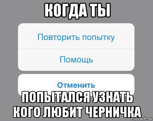 когда ты попытался узнать кого любит черничка, Мем Отменить Помощь Повторить попытку