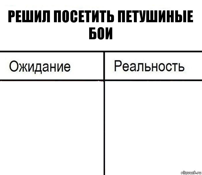 РЕШИЛ Посетить Петушиные Бои  , Комикс  Ожидание - реальность