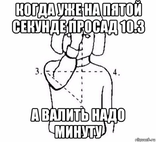 когда уже на пятой секунде просад 10.3 а валить надо минуту, Мем  Перекреститься