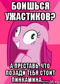 боишься ужастиков? а преставь, что позади тебя стоит пинкамина......, Мем Пинкамина