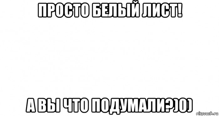 просто белый лист! а вы что подумали?)0), Мем Пустой лист