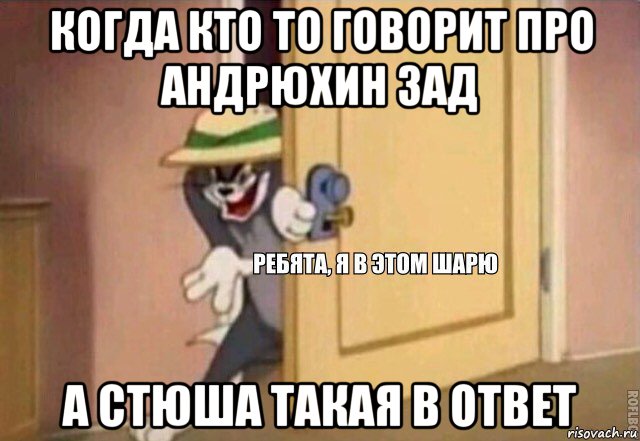 когда кто то говорит про андрюхин зад а стюша такая в ответ, Мем    Ребята я в этом шарю