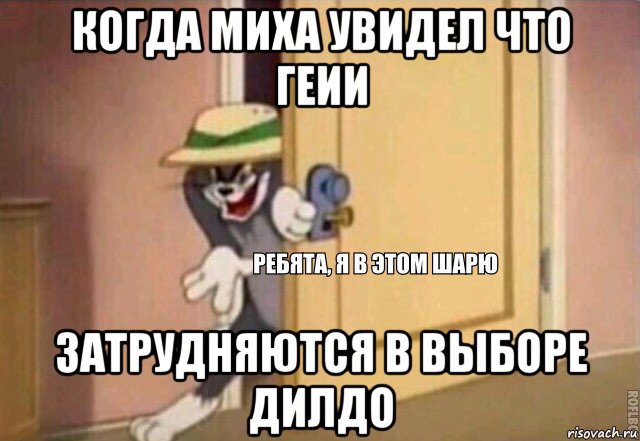 когда миха увидел что геии затрудняются в выборе дилдо, Мем    Ребята я в этом шарю