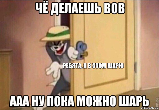 чё делаешь вов ааа ну пока можно шарь, Мем    Ребята я в этом шарю