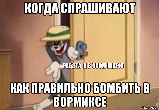 когда спрашивают как правильно бомбить в вормиксе, Мем    Ребята я в этом шарю