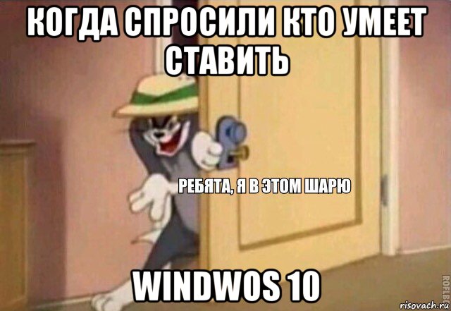 когда спросили кто умеет ставить windwos 10, Мем    Ребята я в этом шарю