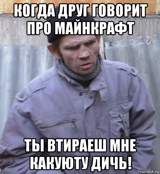 когда друг говорит про майнкрафт ты втираеш мне какуюту дичь!