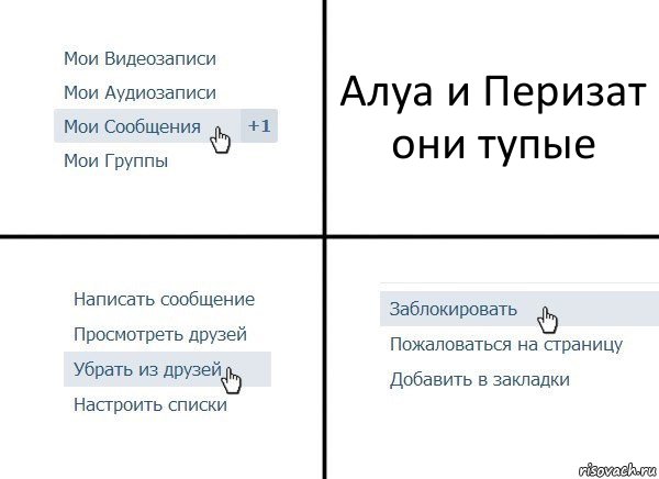 Алуа и Перизат они тупые, Комикс  Удалить из друзей