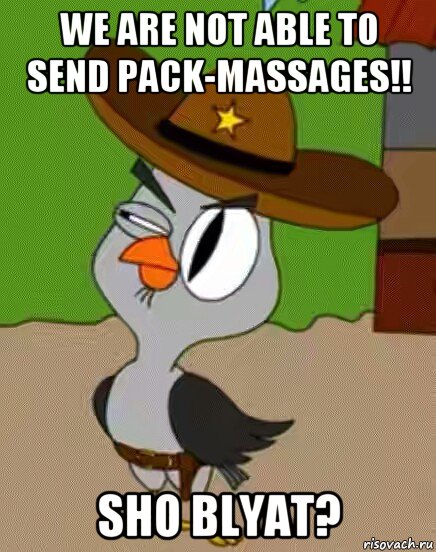 we are not able to send pack-massages!! sho blyat?