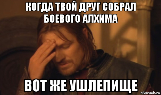 когда твой друг собрал боевого алхима вот же ушлепище, Мем Закрывает лицо