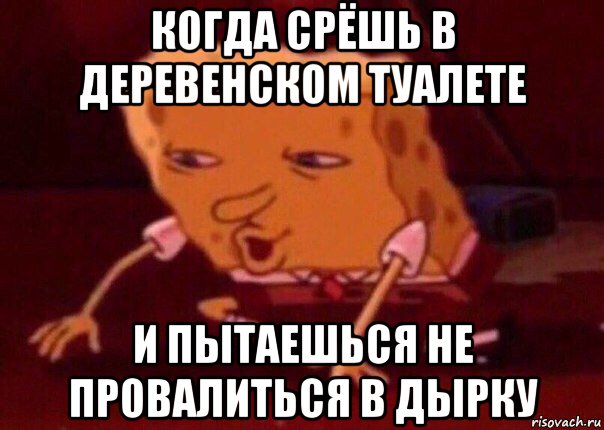 когда срёшь в деревенском туалете и пытаешься не провалиться в дырку, Мем    Bettingmemes