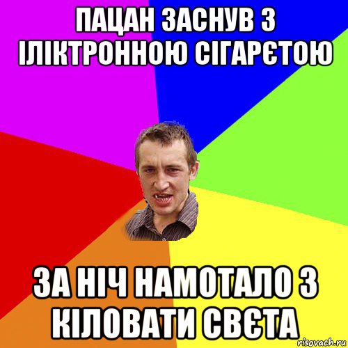 пацан заснув з іліктронною сігарєтою за ніч намотало 3 кіловати свєта, Мем Чоткий паца