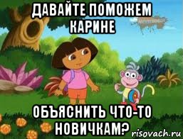 давайте поможем карине объяснить что-то новичкам?, Мем Даша следопыт