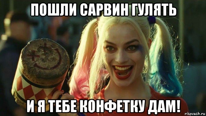 пошли сарвин гулять и я тебе конфетку дам!, Мем    Harley quinn