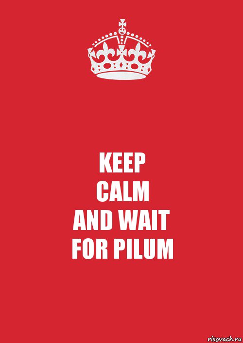 KEEP
CALM
AND WAIT
FOR PILUM