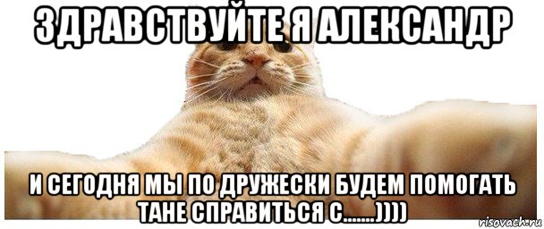 здравствуйте я александр и сегодня мы по дружески будем помогать тане справиться с.......)))), Мем   Кэтсвилл