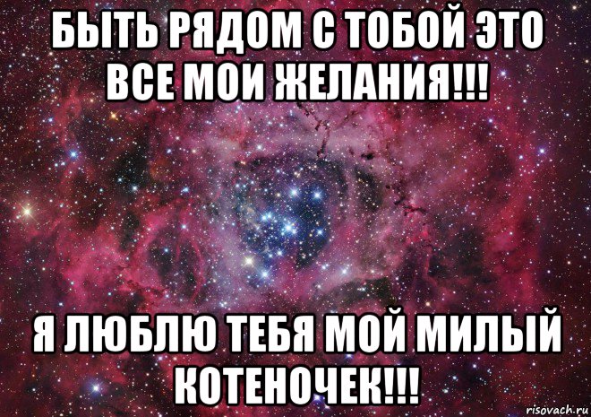 быть рядом с тобой это все мои желания!!! я люблю тебя мой милый котеночек!!!, Мем Ты просто космос