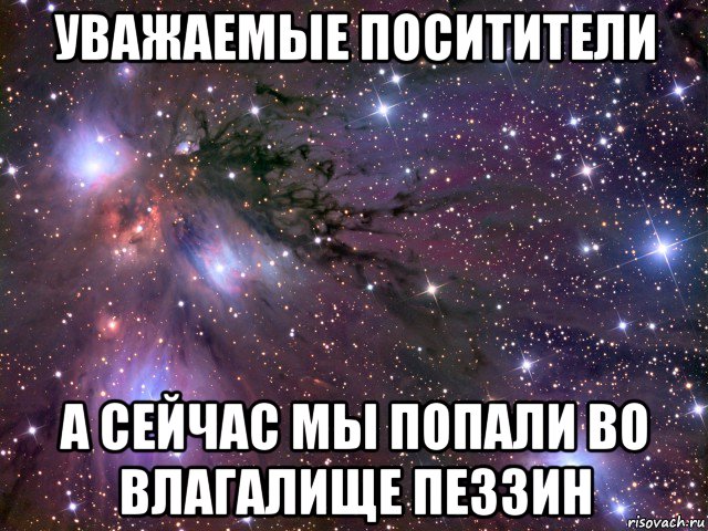 уважаемые поситители а сейчас мы попали во влагалище пеззин, Мем Космос