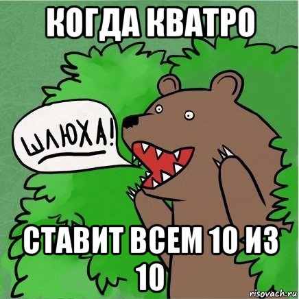 когда кватро ставит всем 10 из 10