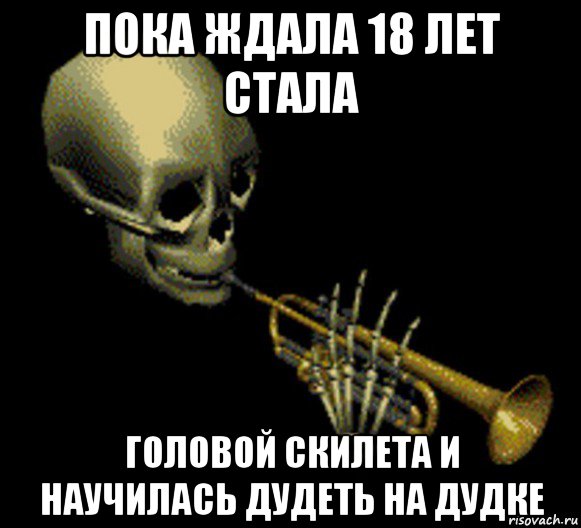 пока ждала 18 лет стала головой скилета и научилась дудеть на дудке, Мем Мистер дудец