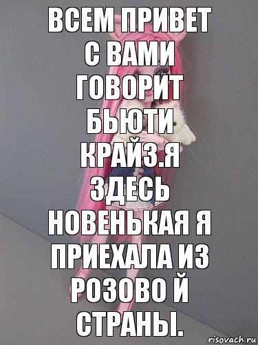 Всем привет с вами говорит Бьюти Крайз.Я здесь новенькая я приехала из Розово й страны., Комикс монстер хай новая ученица