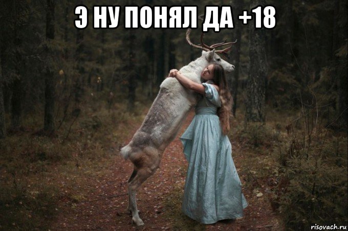 э ну понял да +18 , Мем Наивный Олень шаблон 5