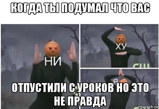 когда ты подумал что вас отпустили с уроков но это не правда, Мем  Ни ху Я