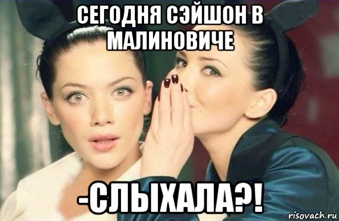 сегодня сэйшон в малиновиче -слыхала?!, Мем  Он