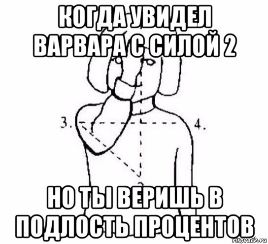 когда увидел варвара с силой 2 но ты веришь в подлость процентов