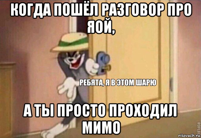 когда пошёл разговор про яой, а ты просто проходил мимо, Мем    Ребята я в этом шарю