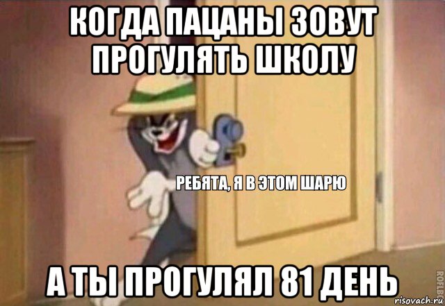 когда пацаны зовут прогулять школу а ты прогулял 81 день, Мем    Ребята я в этом шарю