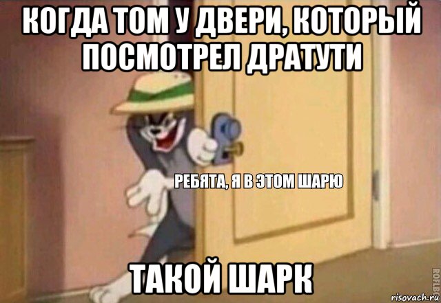 когда том у двери, который посмотрел дратути такой шарк, Мем    Ребята я в этом шарю