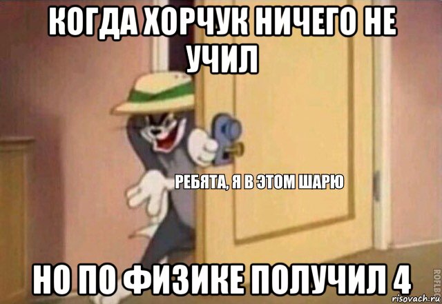 когда хорчук ничего не учил но по физике получил 4, Мем    Ребята я в этом шарю