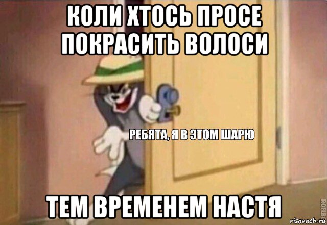 коли хтось просе покрасить волоси тем временем настя, Мем    Ребята я в этом шарю