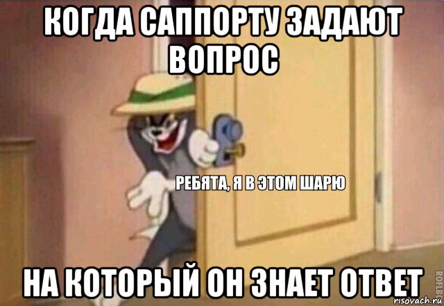 когда саппорту задают вопрос на который он знает ответ, Мем    Ребята я в этом шарю