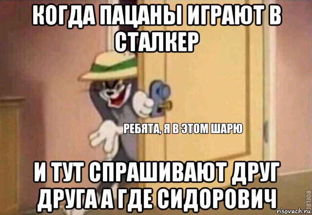 когда пацаны играют в сталкер и тут спрашивают друг друга а где сидорович, Мем    Ребята я в этом шарю