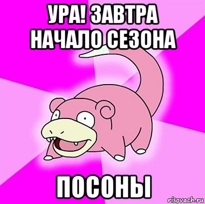 ура! завтра начало сезона посоны