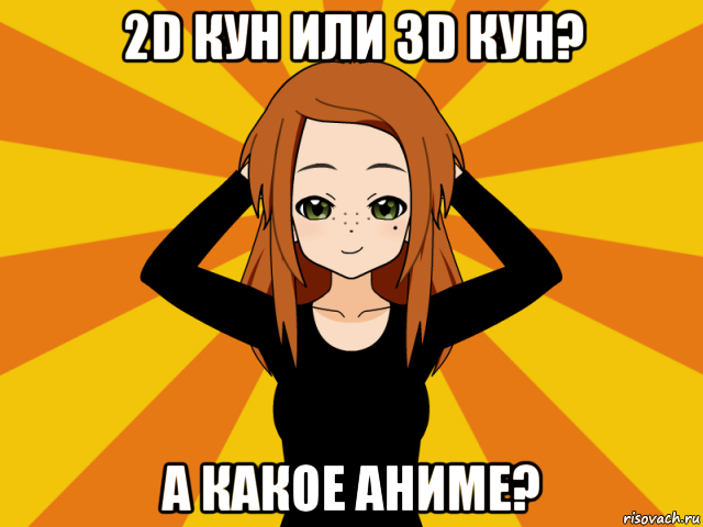 2d кун или 3d кун? а какое аниме?, Мем Типичный игрок кисекае