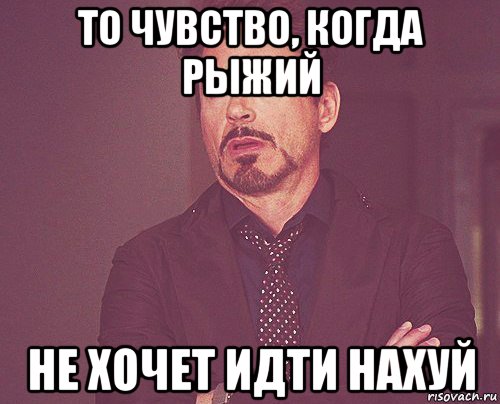 то чувство, когда рыжий не хочет идти нахуй, Мем твое выражение лица