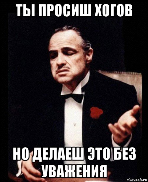 ты просиш хогов но делаеш это без уважения, Мем ты делаешь это без уважения