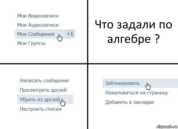 Что задали по алгебре ?, Комикс  Удалить из друзей