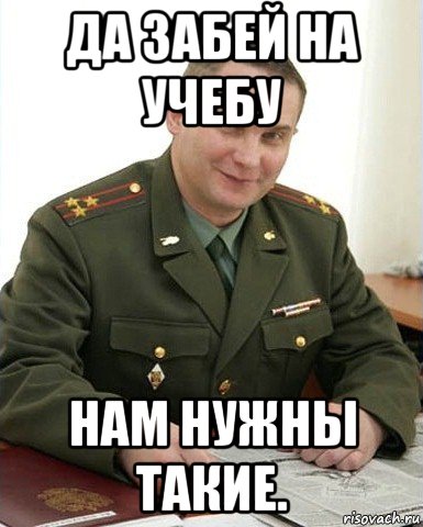 да забей на учебу нам нужны такие., Мем Военком (полковник)