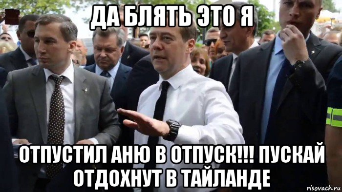 да блять это я отпустил аню в отпуск!!! пускай отдохнут в тайланде, Мем Всего хорошего