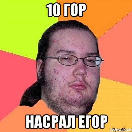 10 гор насрал егор, Мем Задрот