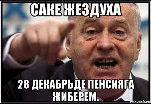 саке жездуха 28 декабрьде пенсияга жиберем., Мем жириновский ты