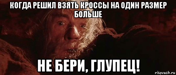 когда решил взять кроссы на один размер больше не бери, глупец!, Мем бегите глупцы